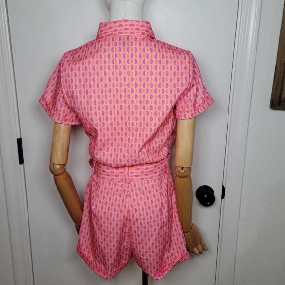 Hello Molly Sunny Babe Pink Retro Beach Romper Size 2 - Picture 9 of 13